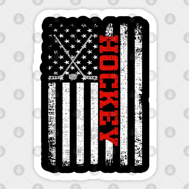 Hockey American Flag Patriotic Gift Sticker by DragonTees